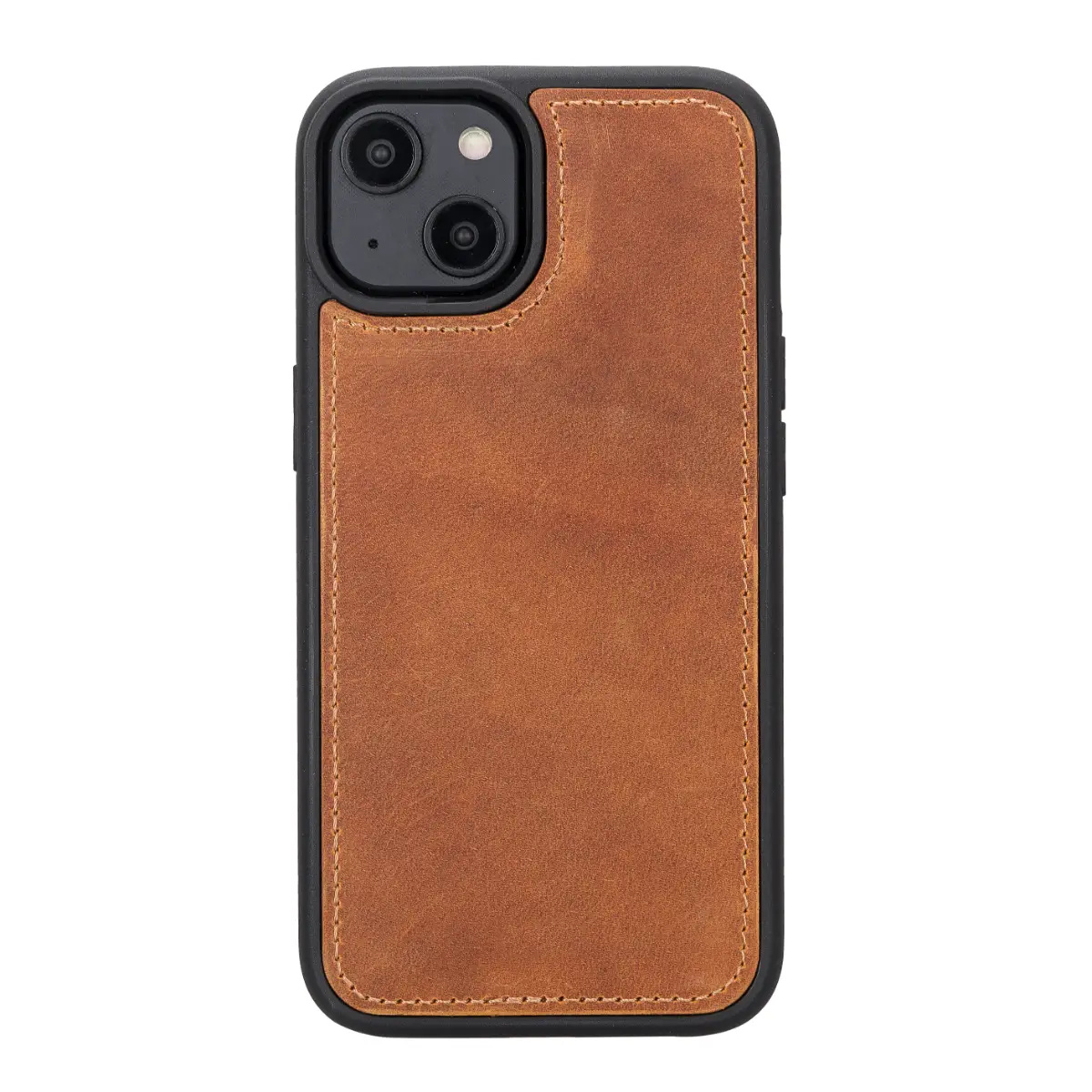 Camel Brown Leather Wallet Case for iPhone 14