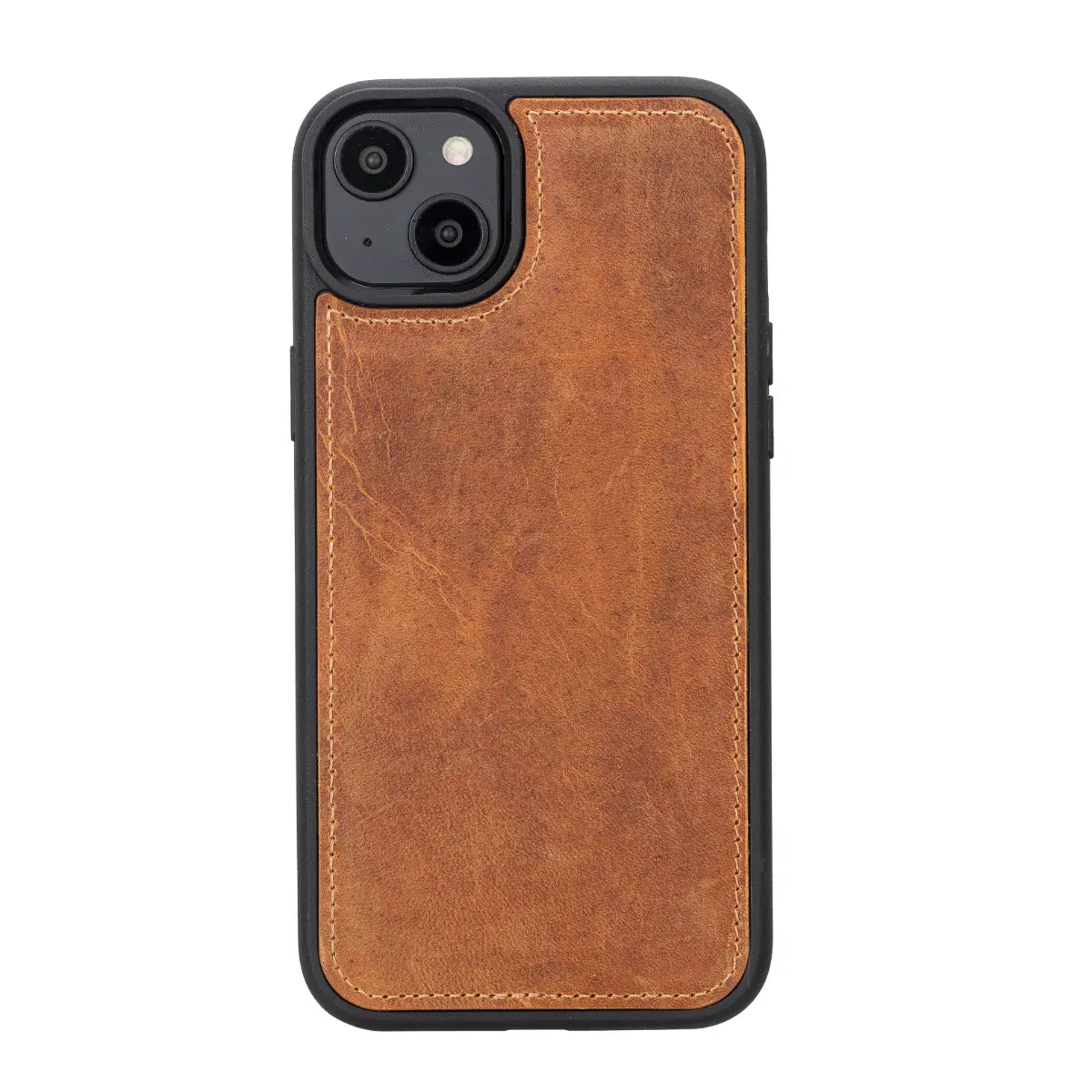 Camel Brown Leather Wallet Case for iPhone 14 Plus