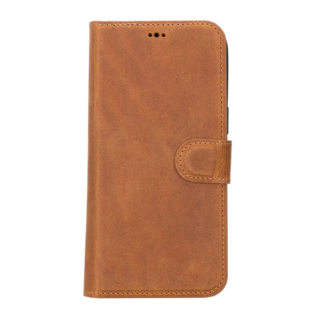 Camel Brown Leather Wallet Case for iPhone 14 Pro Max