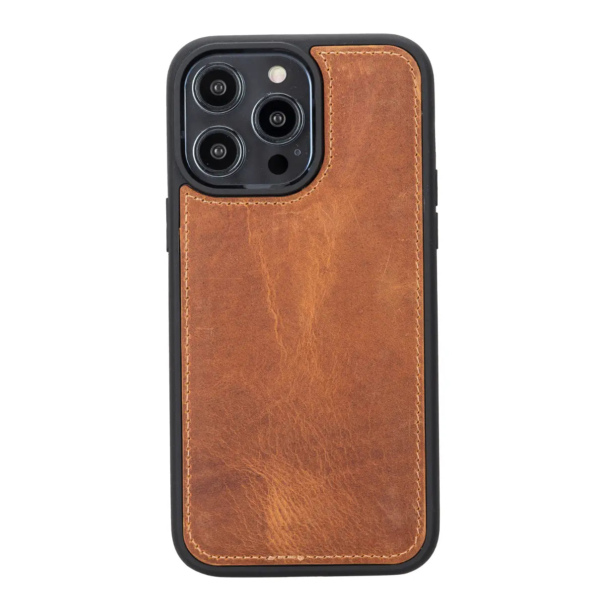 Camel Brown Leather Wallet Case for iPhone 14 Pro Max