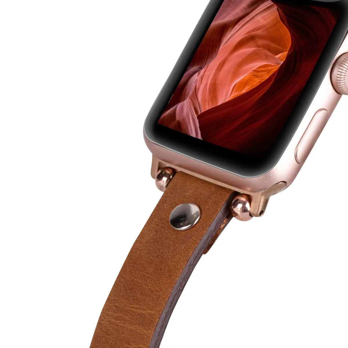Camel Leather Ultra Slim Apple Watch Band