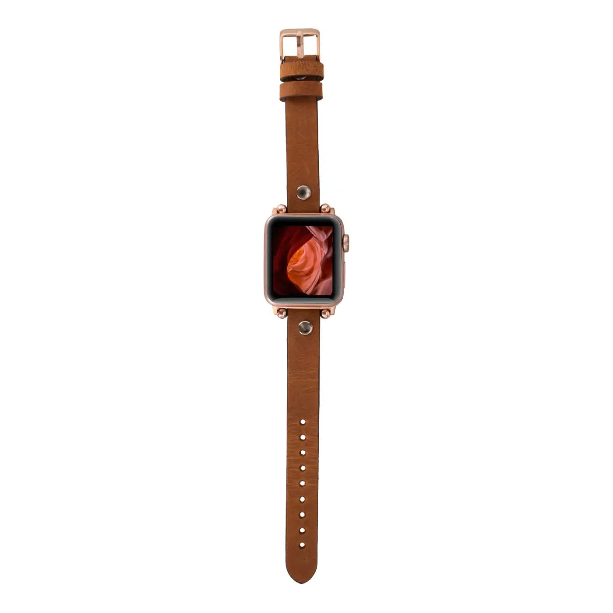 Camel Leather Ultra Slim Apple Watch Band