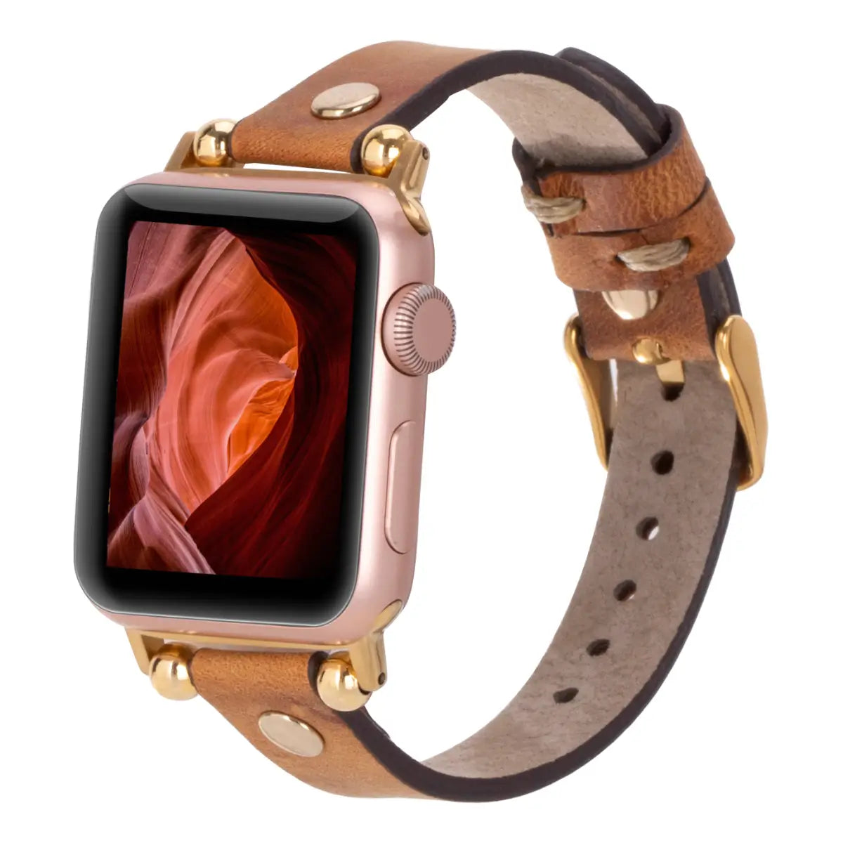 Camel Leather Ultra Slim Apple Watch Band