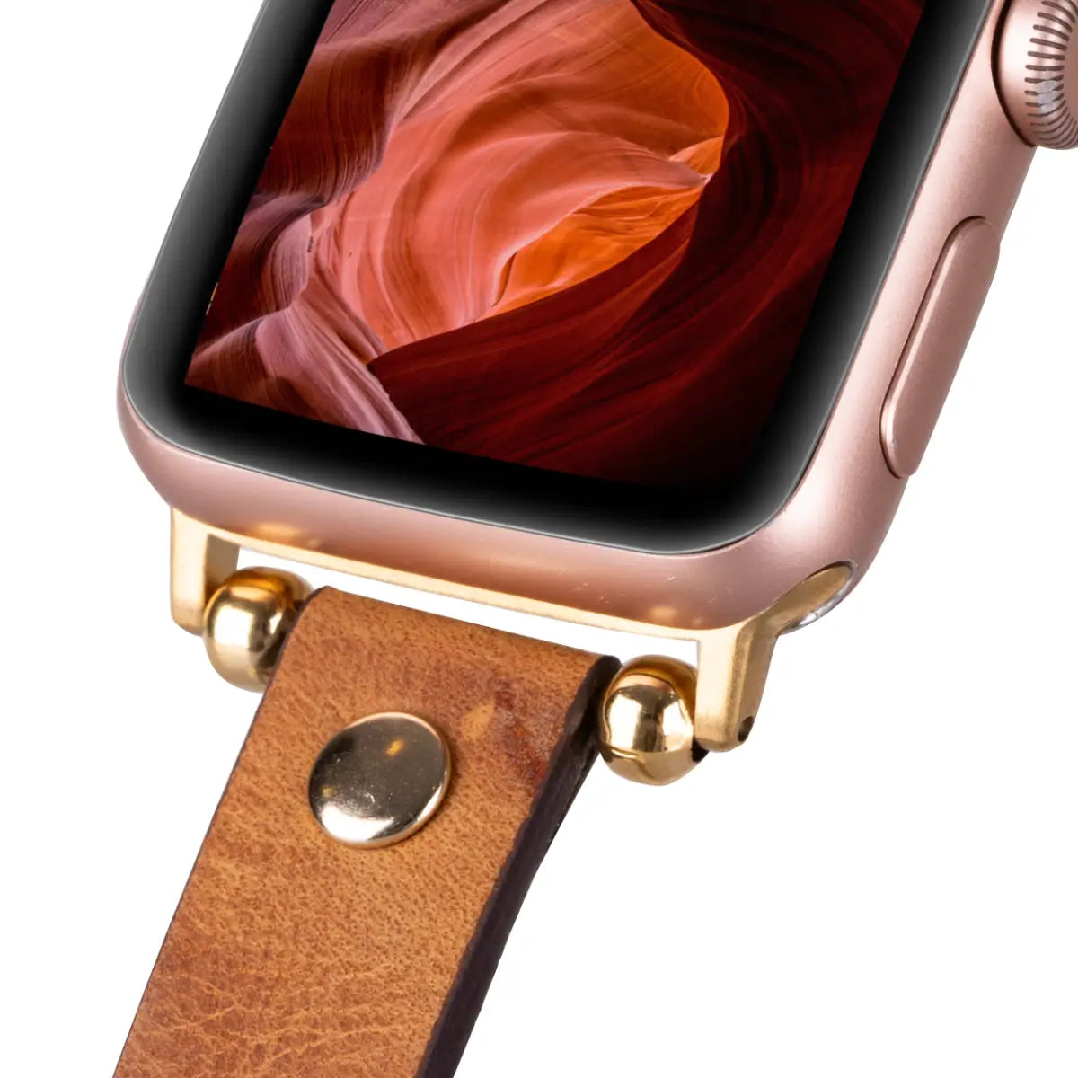 Camel Leather Ultra Slim Apple Watch Band