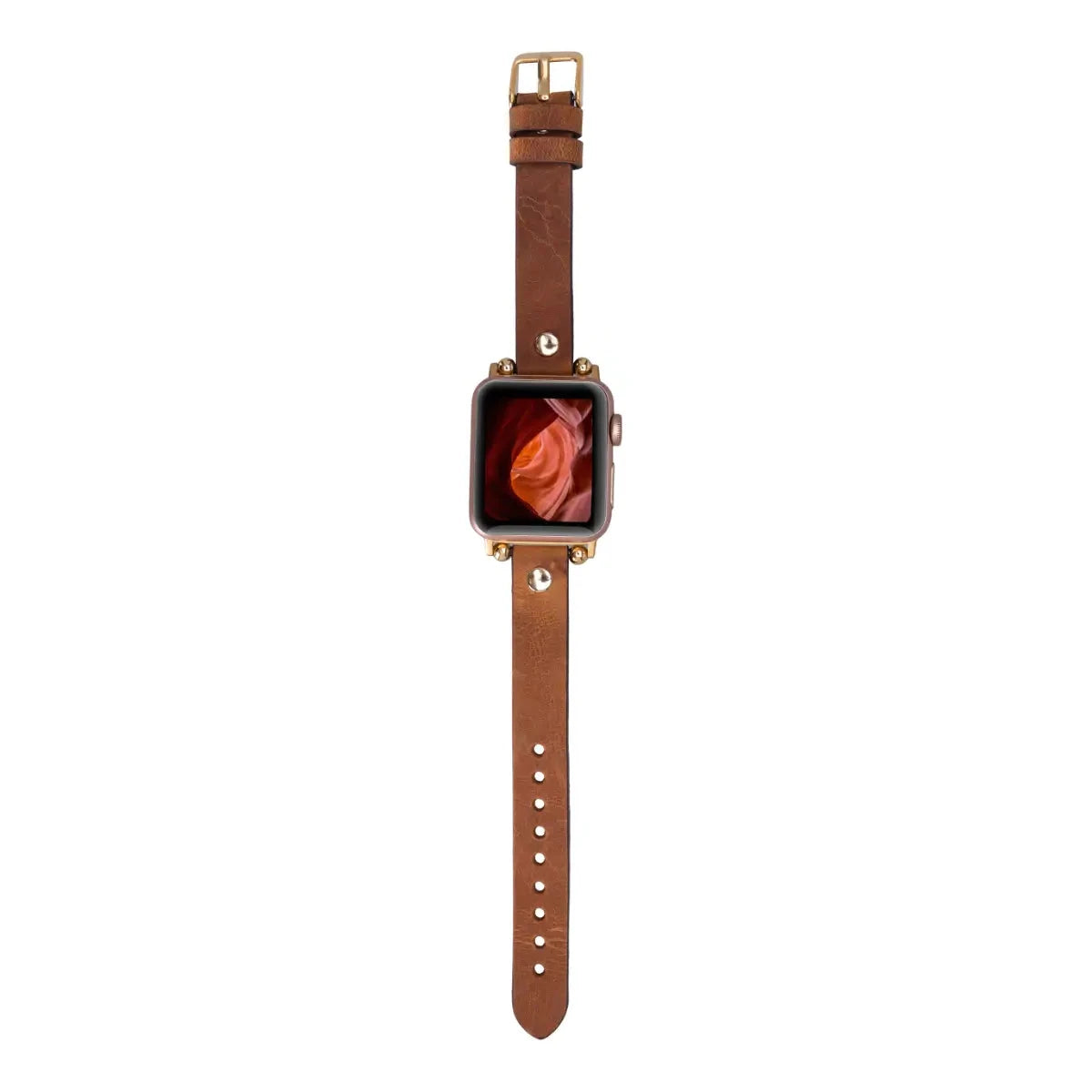 Camel Leather Ultra Slim Apple Watch Band