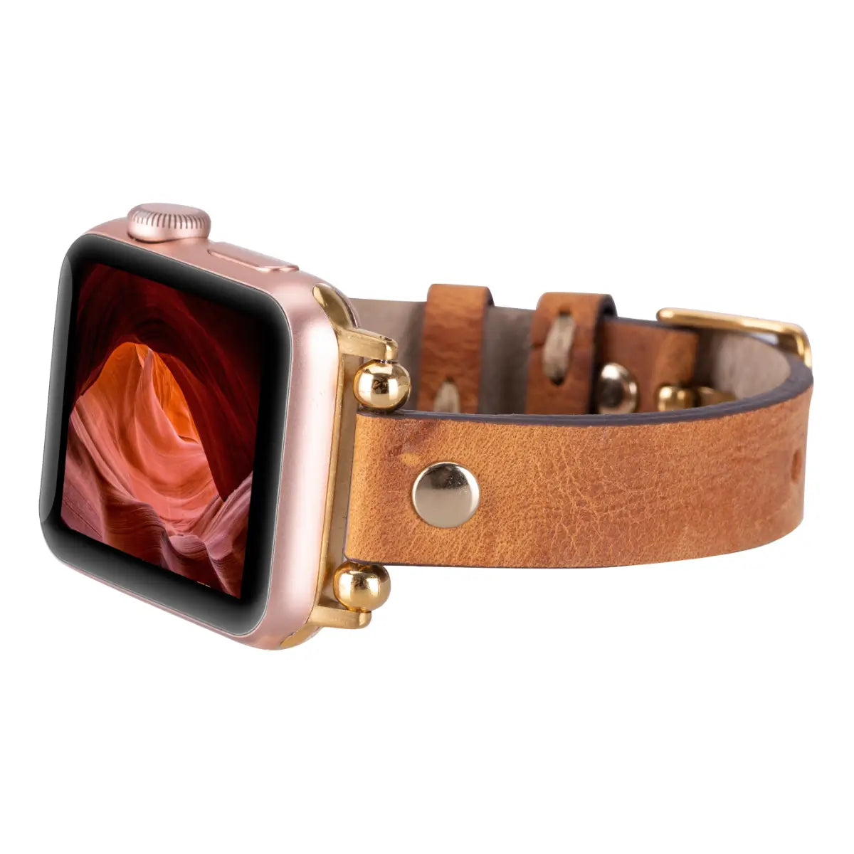 Camel Leather Ultra Slim Apple Watch Band