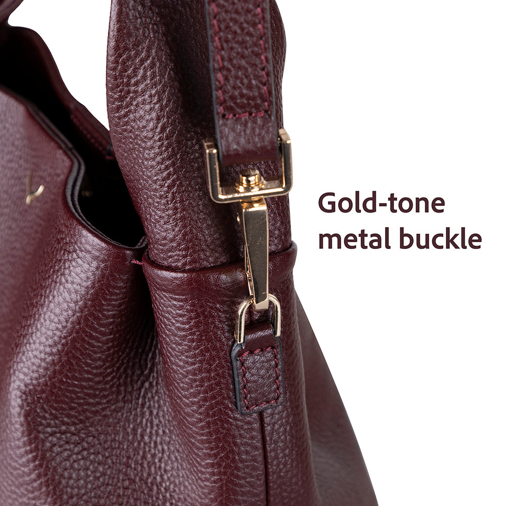 Cortina Women's Leather Bag - Burgundy