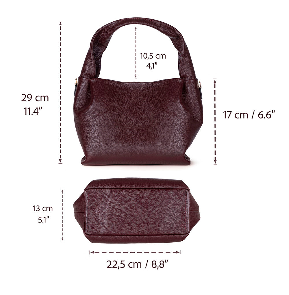 Cortina Women's Leather Bag - Burgundy
