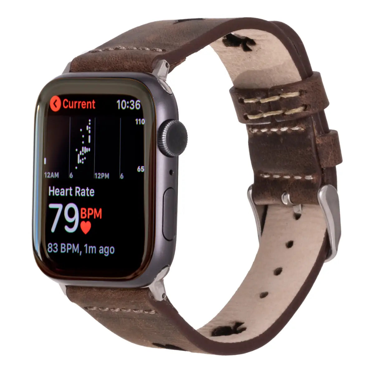Dark Brown Leather Sport Apple Watch Band