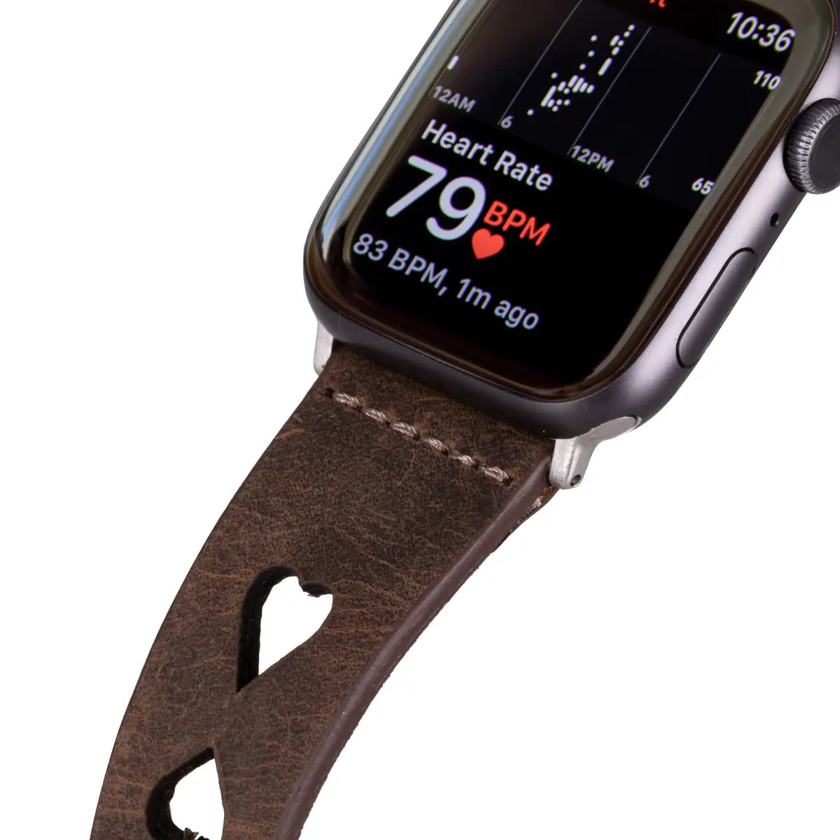 Dark Brown Leather Sport Apple Watch Band