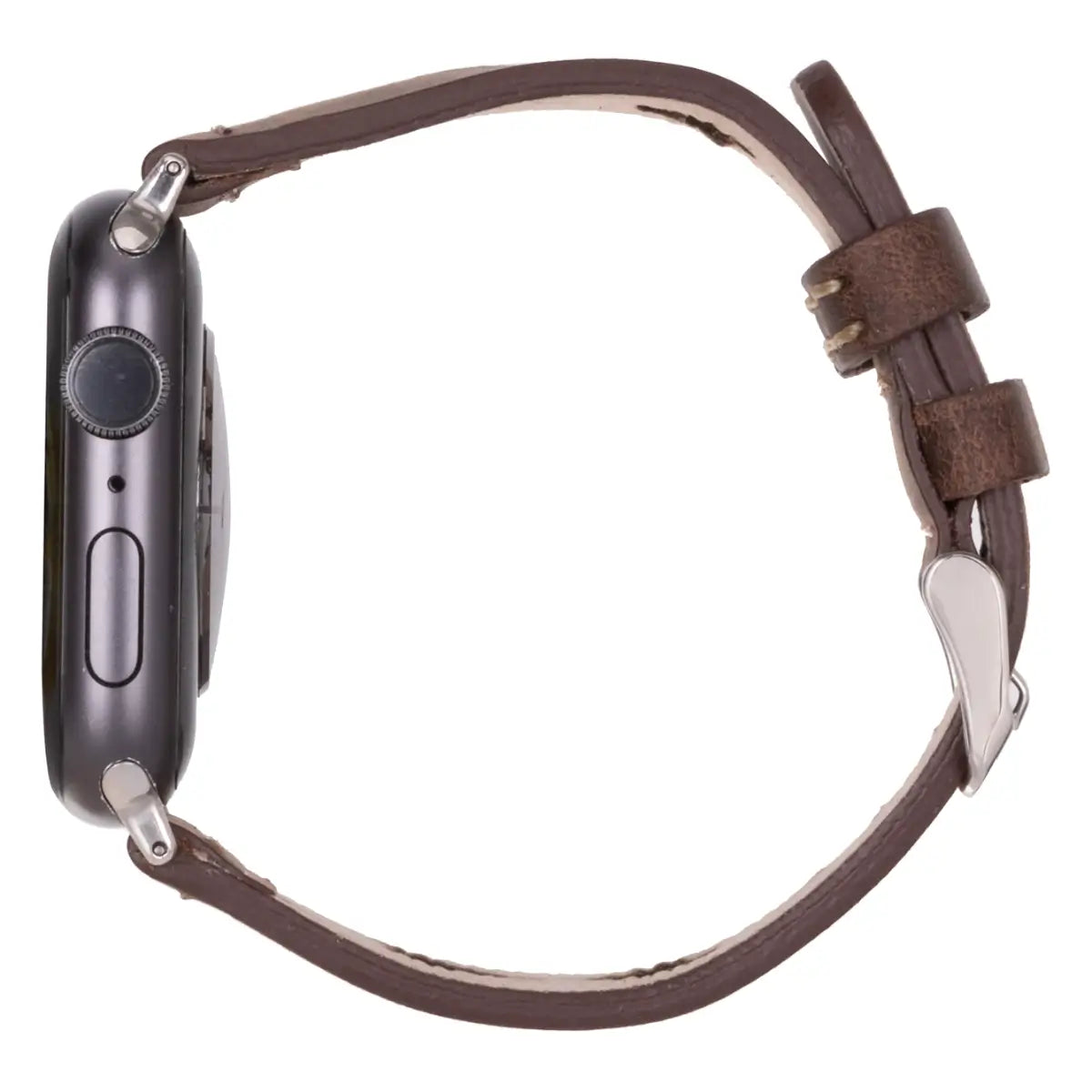 Dark Brown Leather Sport Apple Watch Band
