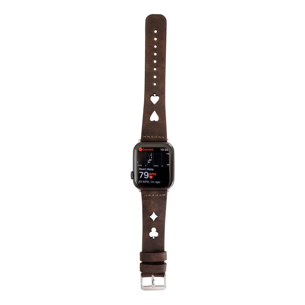 Dark Brown Leather Sport Apple Watch Band