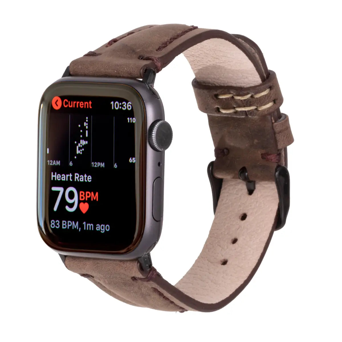 Dark Brown Leather Sport Apple Watch Band
