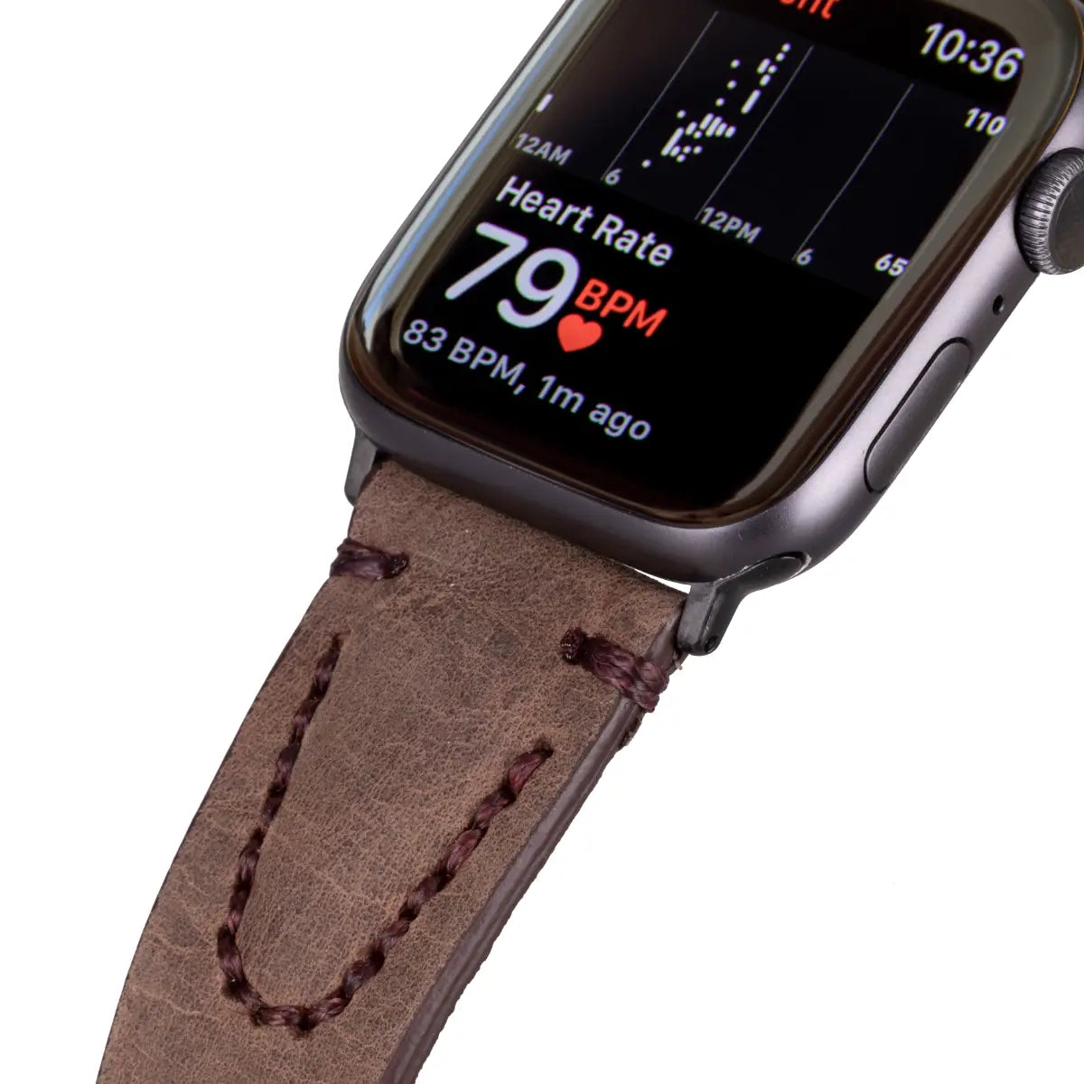 Dark Brown Leather Sport Apple Watch Band