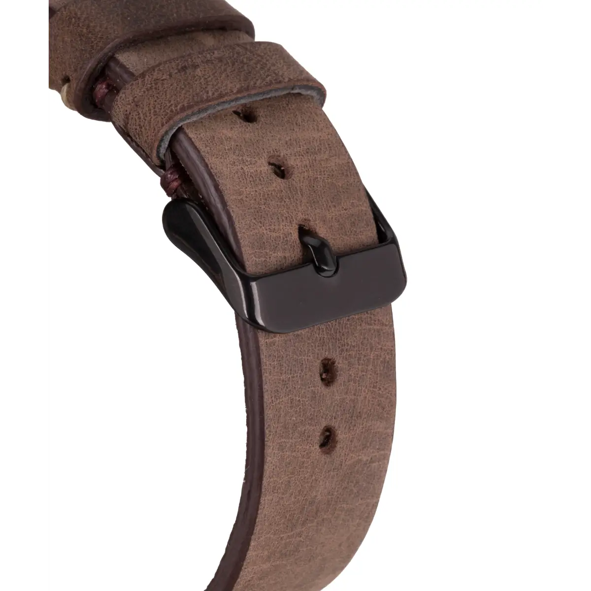 Dark Brown Leather Sport Apple Watch Band