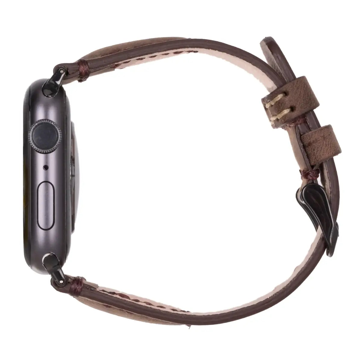 Dark Brown Leather Sport Apple Watch Band