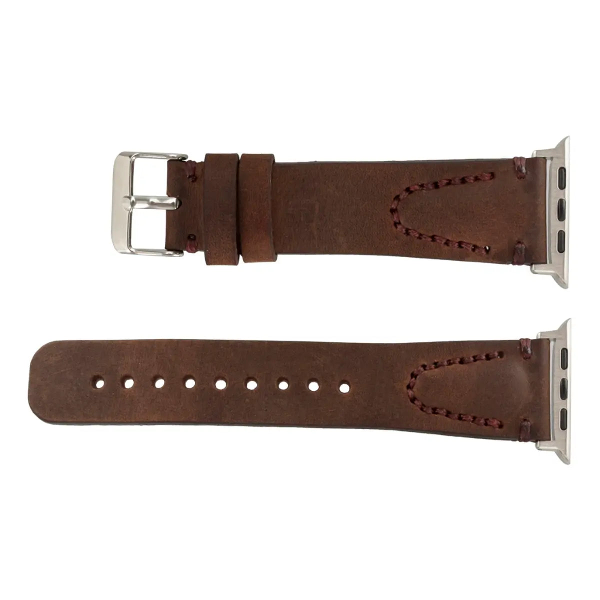 Dark Brown Leather Sport Apple Watch Band