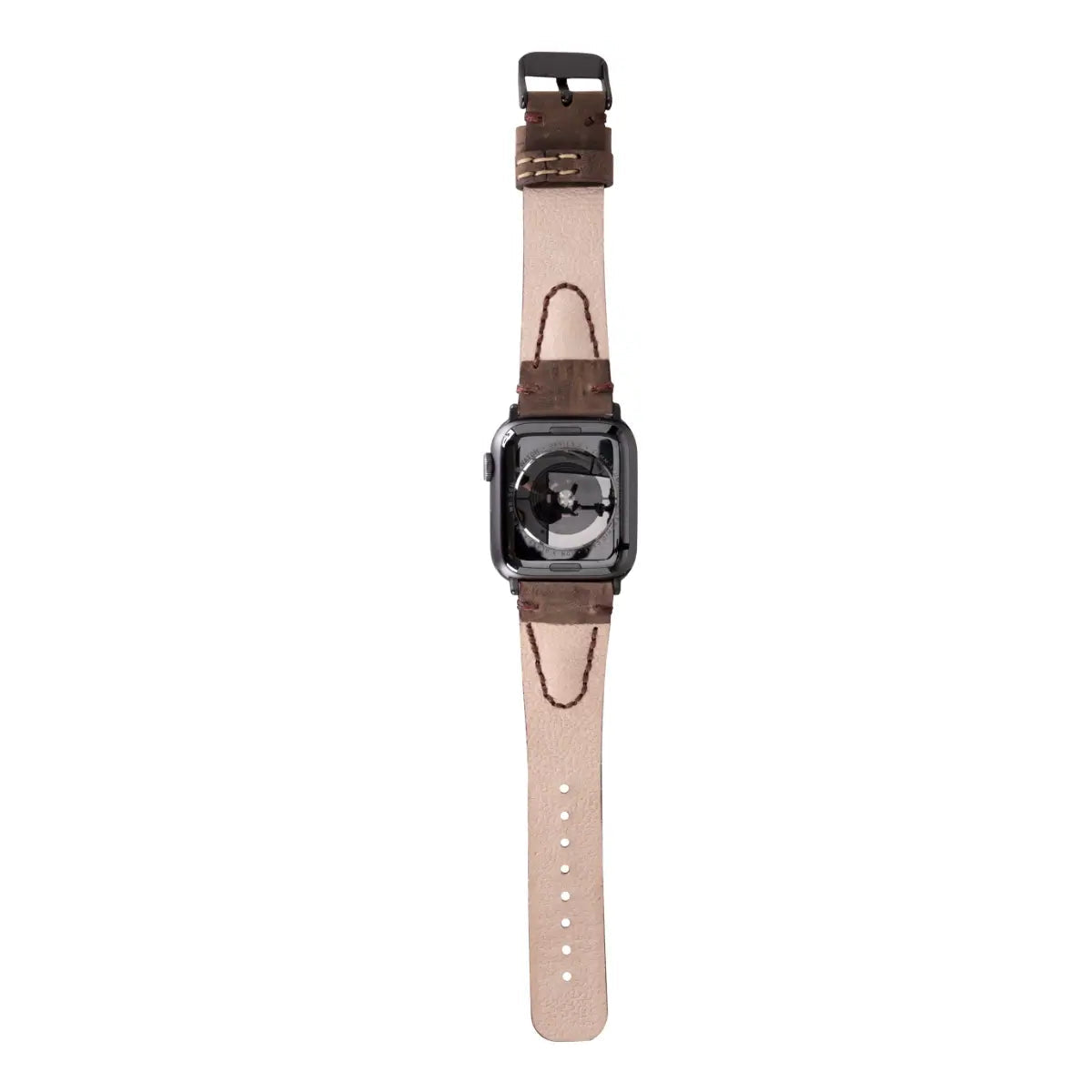 Dark Brown Leather Sport Apple Watch Band