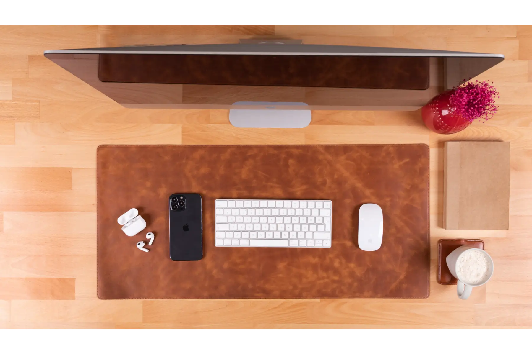 Brown Leather Desk Mat-Medium Size