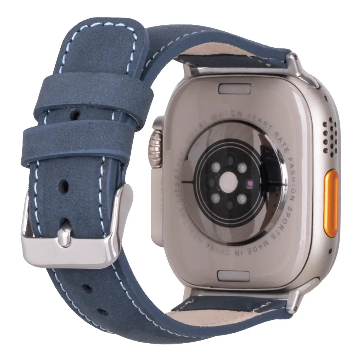 Distressed blue leather Apple Watch strap – O2 Leather
