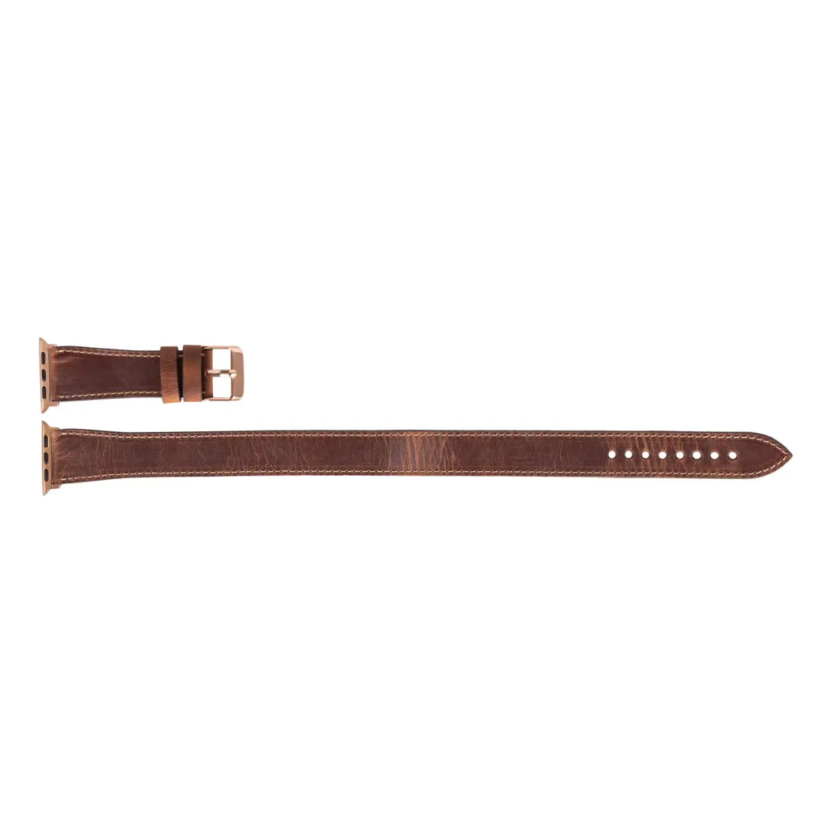 Distressed Brown Leather Double Tour Apple Watch Band