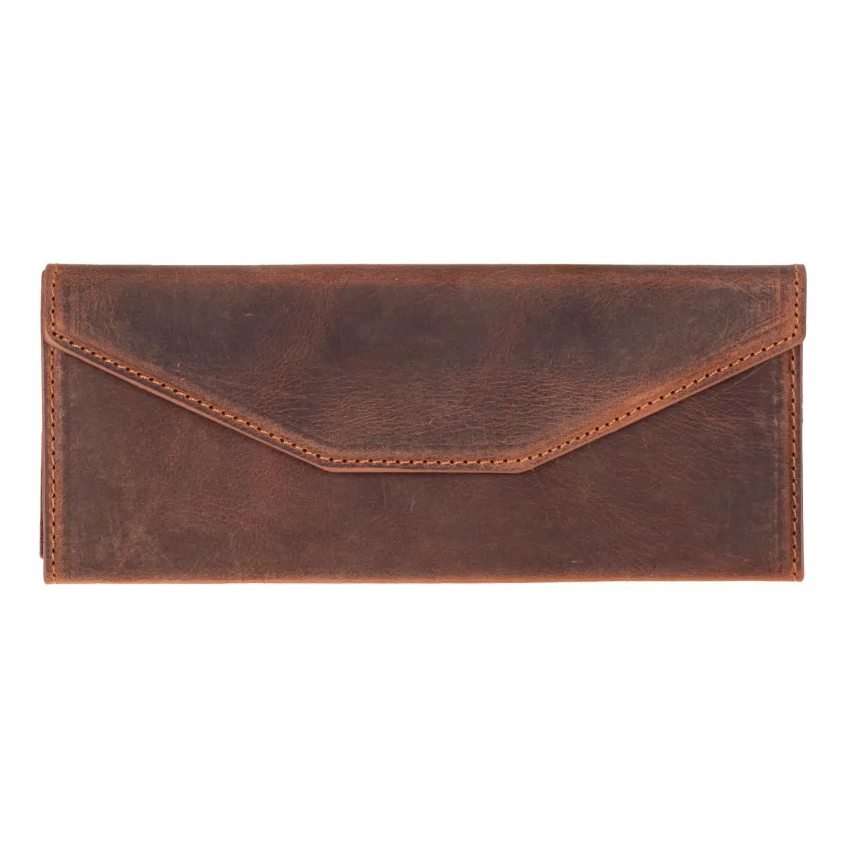 Distressed Brown Leather Glasses Case