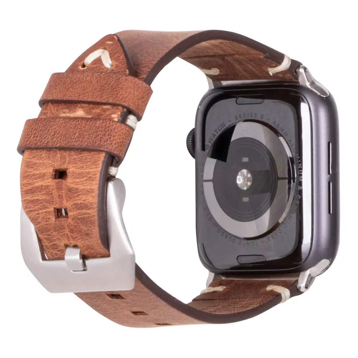 Distressed Brown Leather Mens Apple Watch Band
