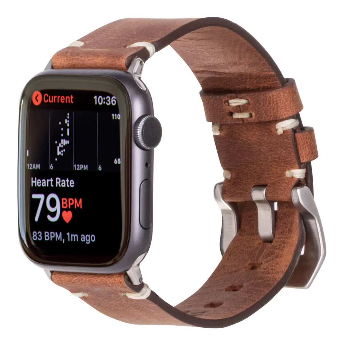 Distressed Brown Leather Mens Apple Watch Band
