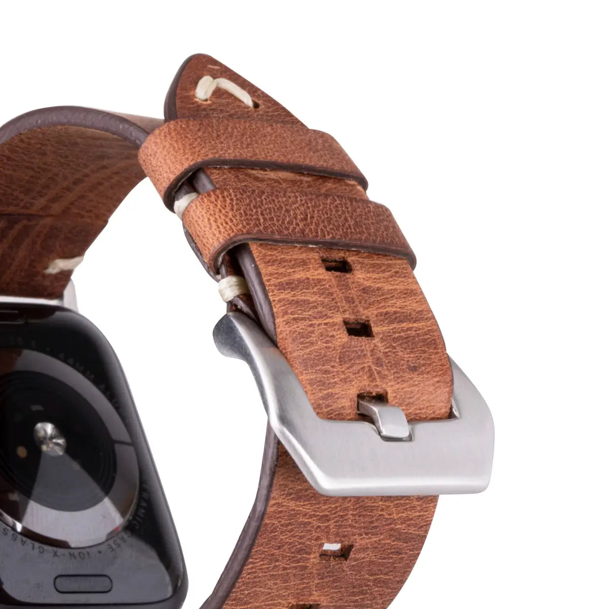 Distressed Brown Leather Mens Apple Watch Band