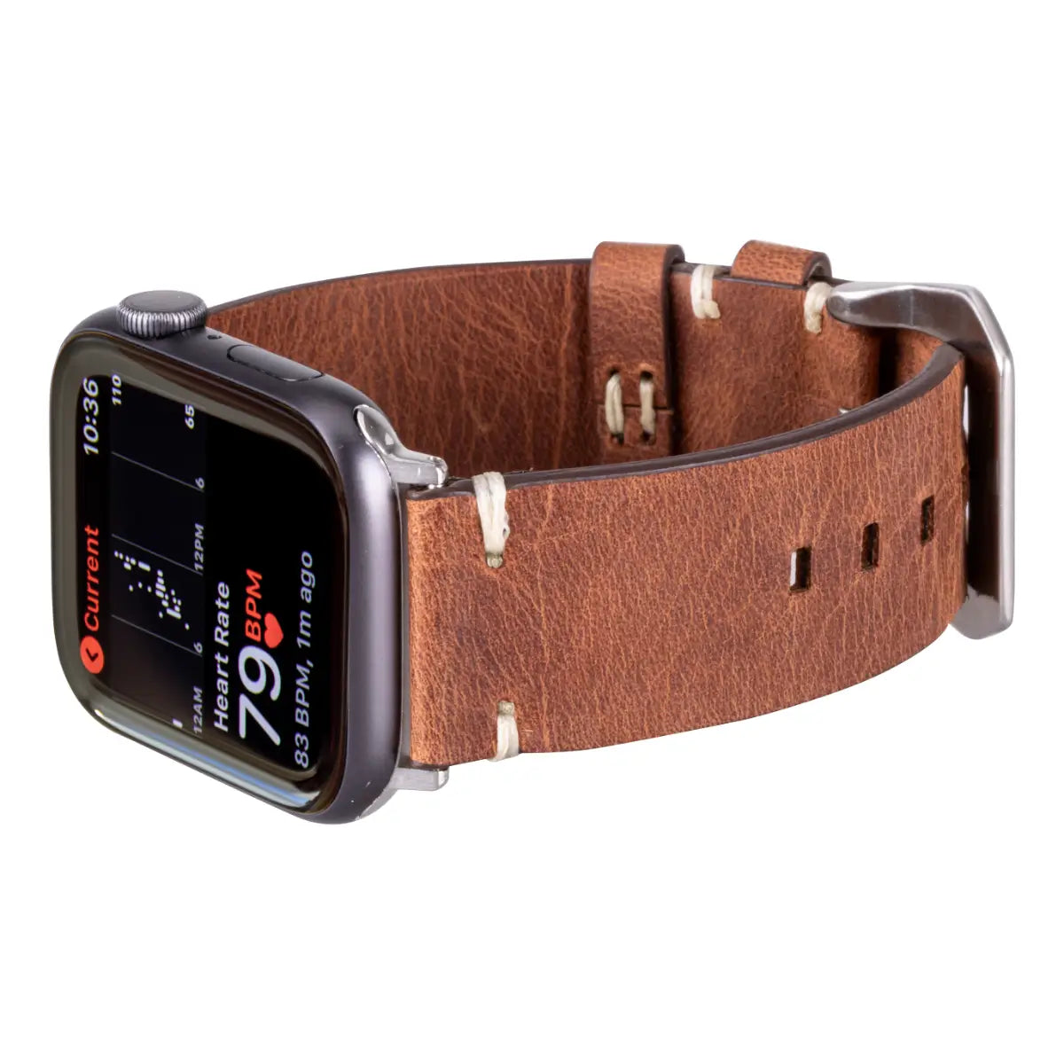 Distressed Brown Leather Mens Apple Watch Band