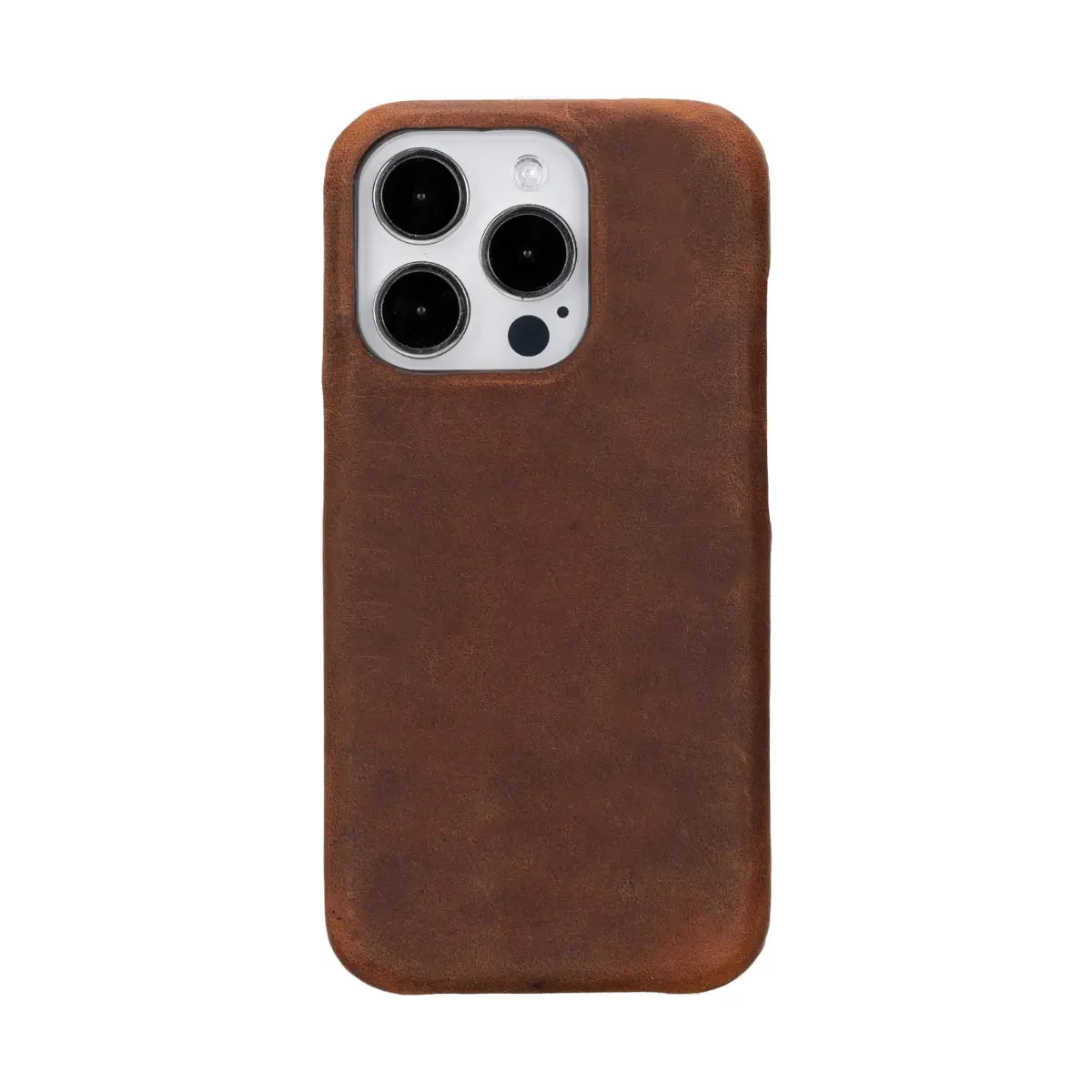 Distressed Brown Leather Prestige Wallet Case for iPhone 15 Pro