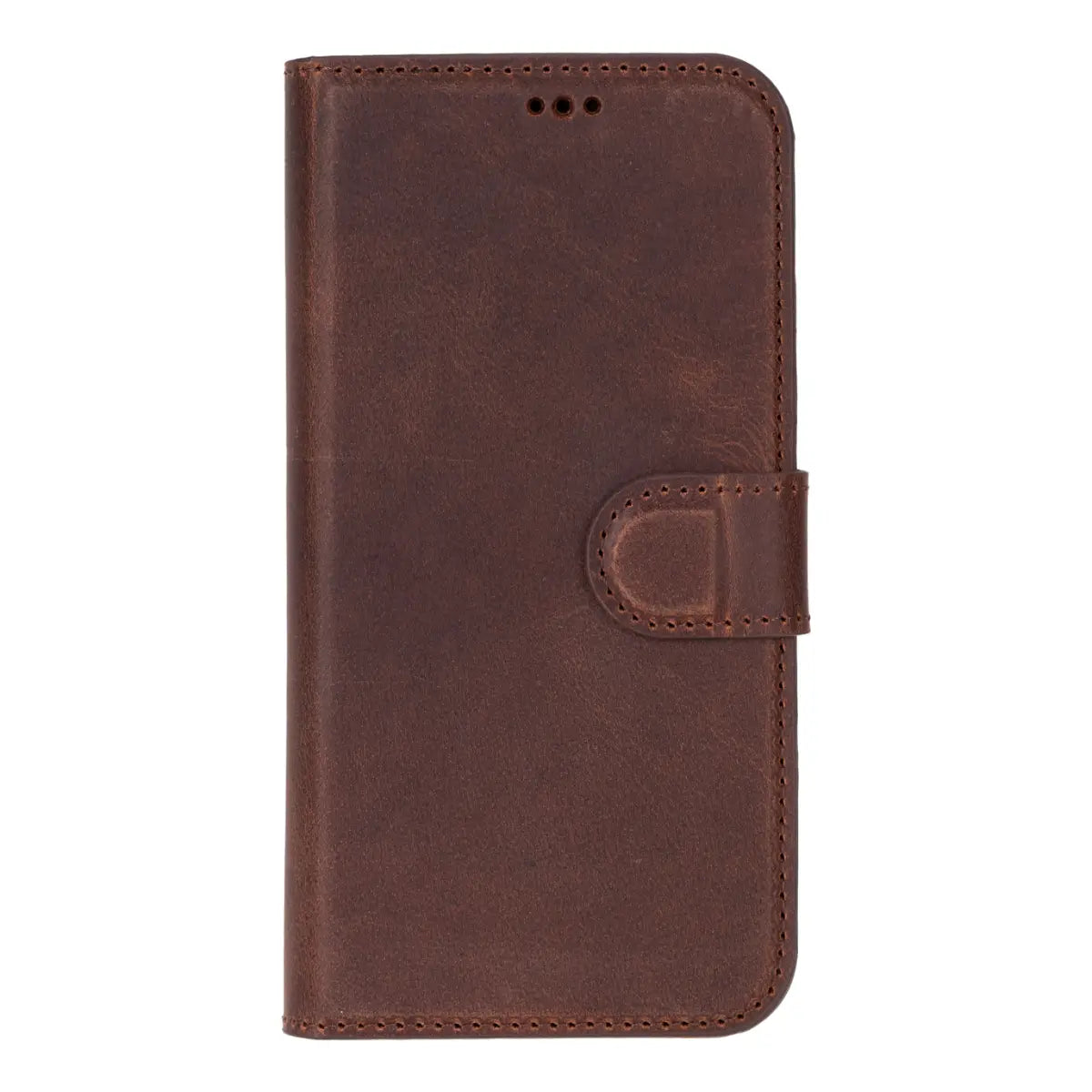 Distressed Brown Leather Prestige Wallet Case for iPhone 16 Pro