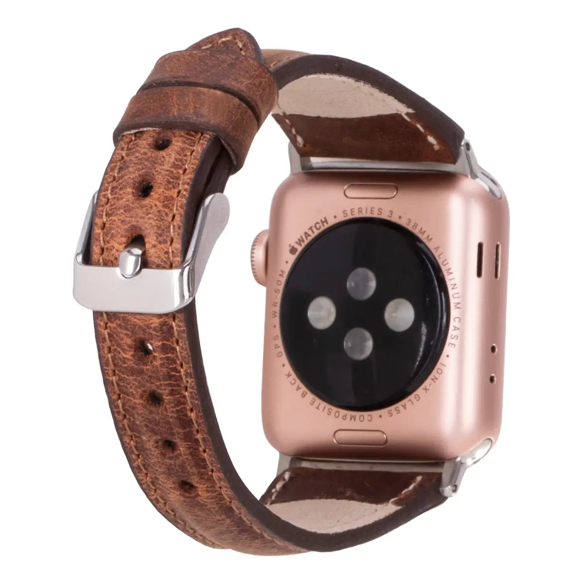 Distressed Brown Leather Slim Apple Watch Band
