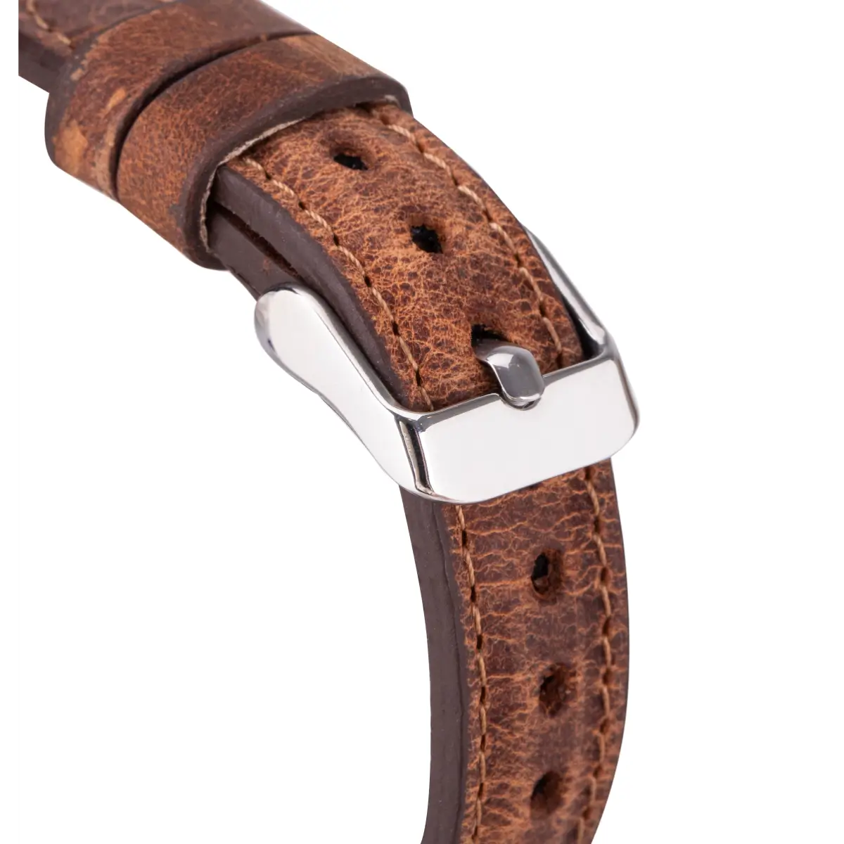 Distressed Brown Leather Slim Apple Watch Band