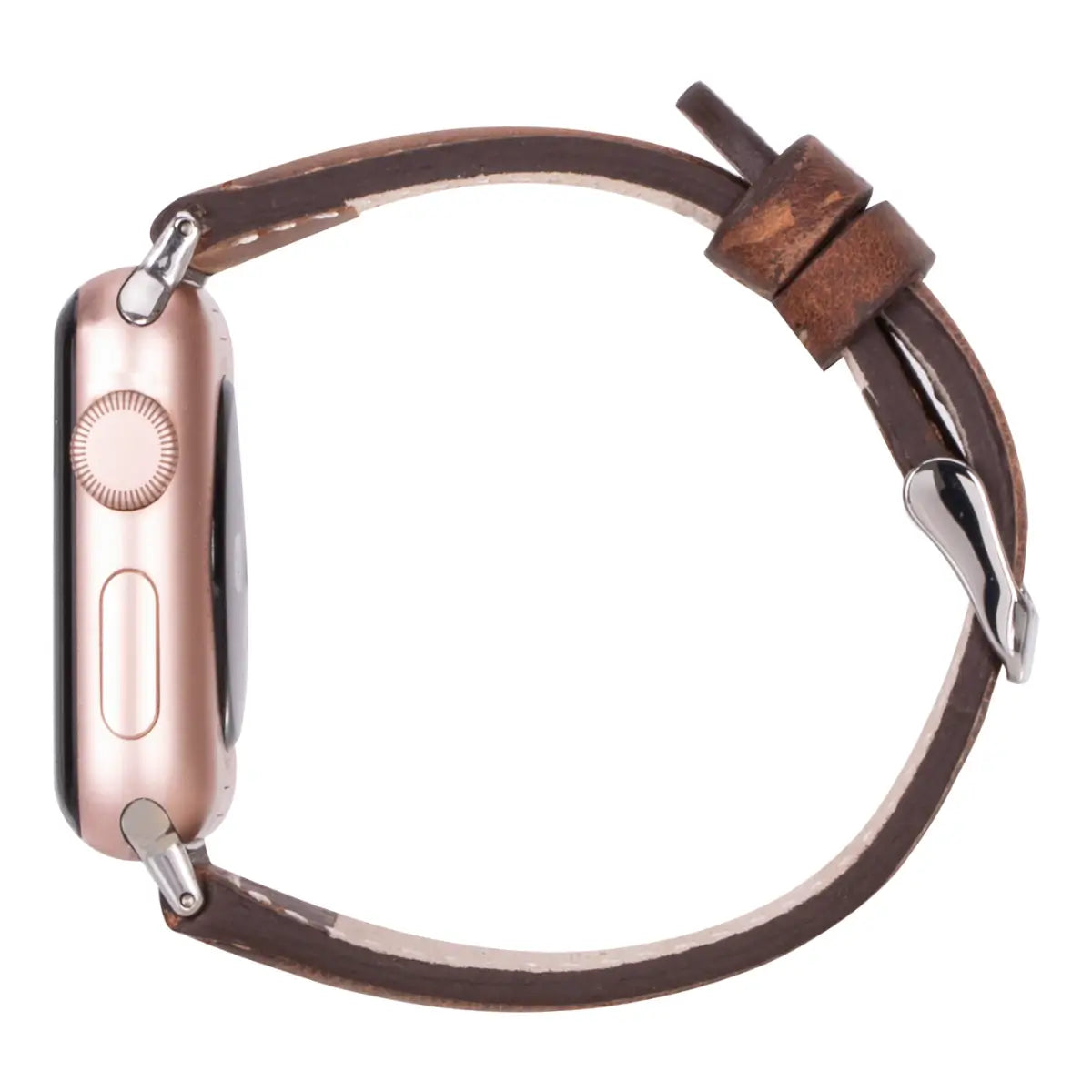 Distressed Brown Leather Slim Apple Watch Band