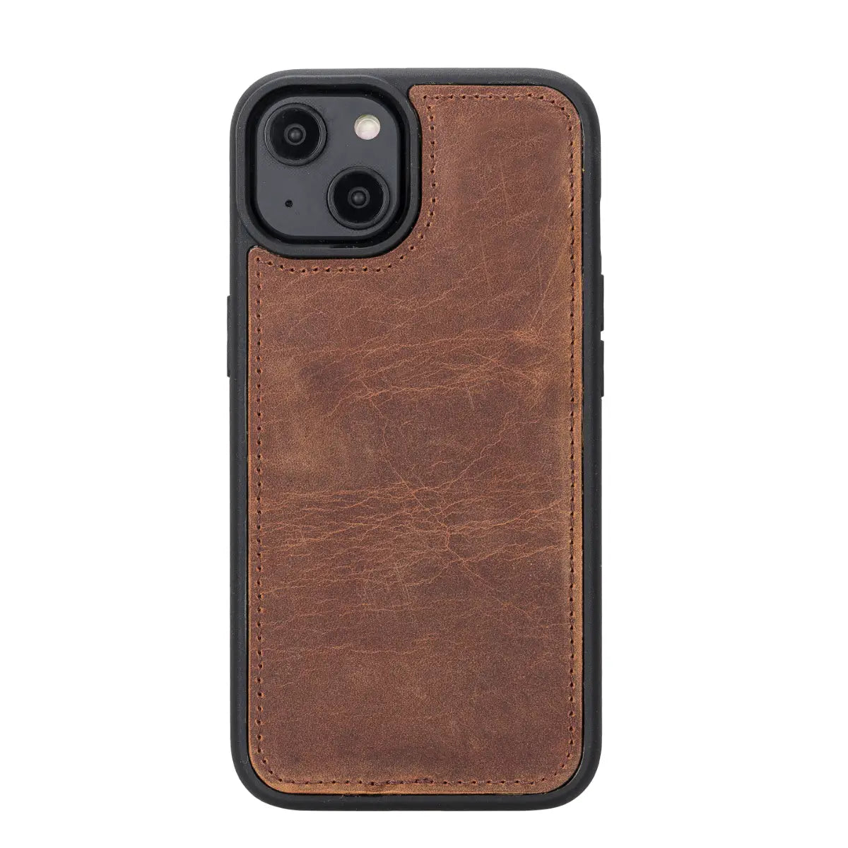 Distressed Brown Leather Wallet Case for iPhone 14