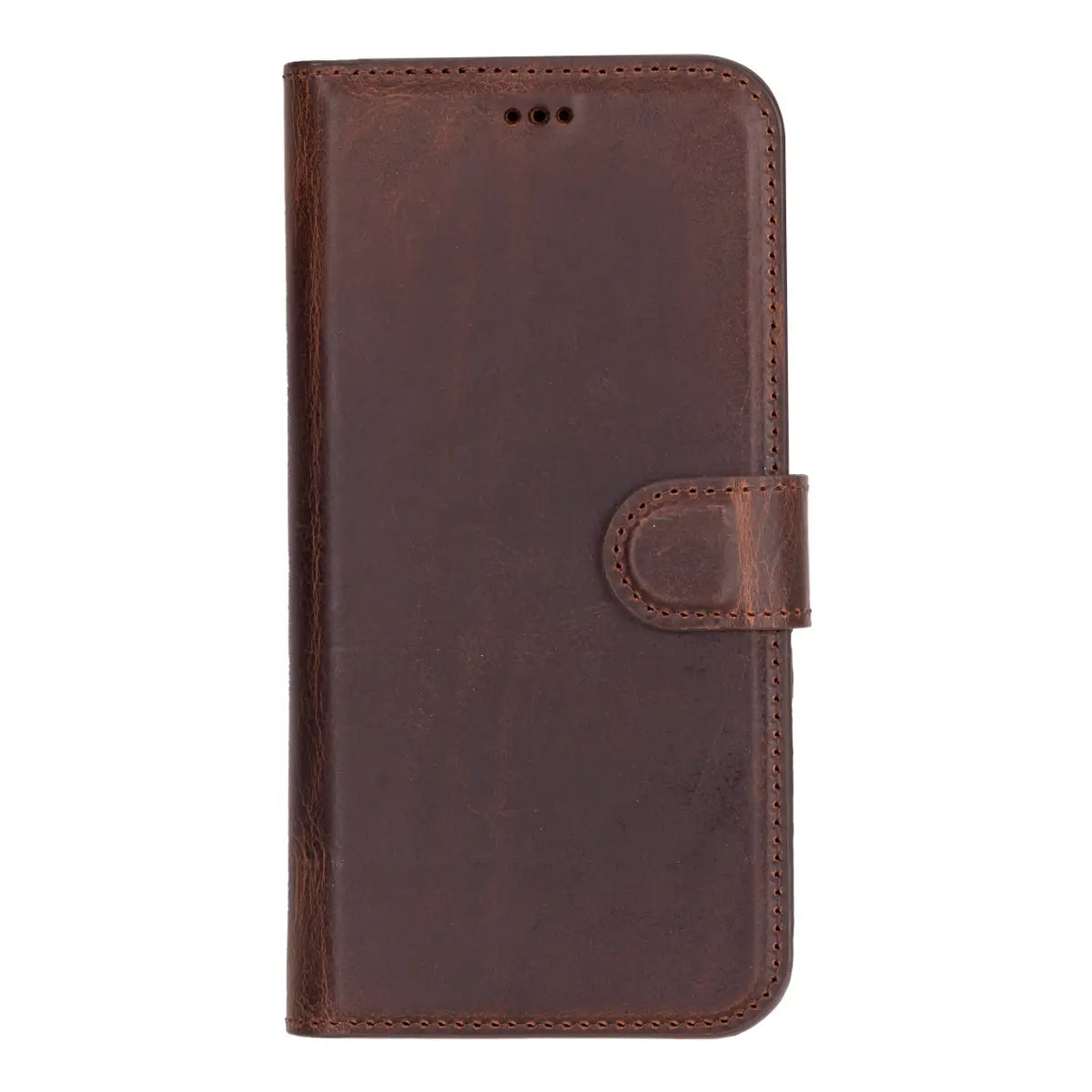 Distressed Brown Leather Wallet Case for iPhone 16 Plus