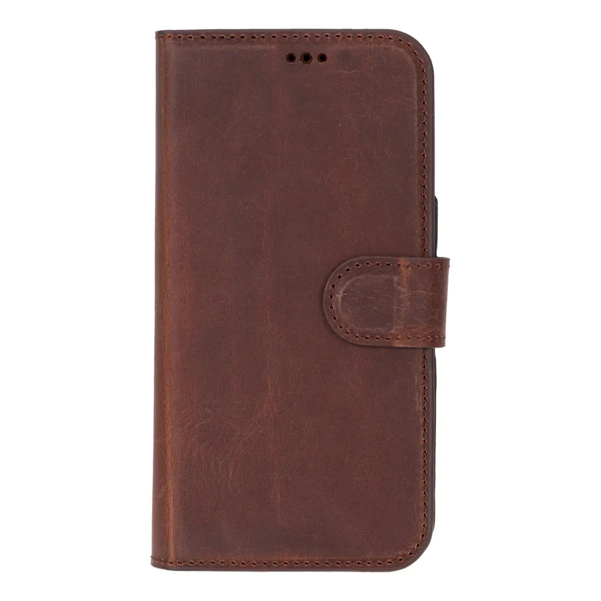 Distressed Brown Leather Wallet Case for iPhone 16 Pro Max
