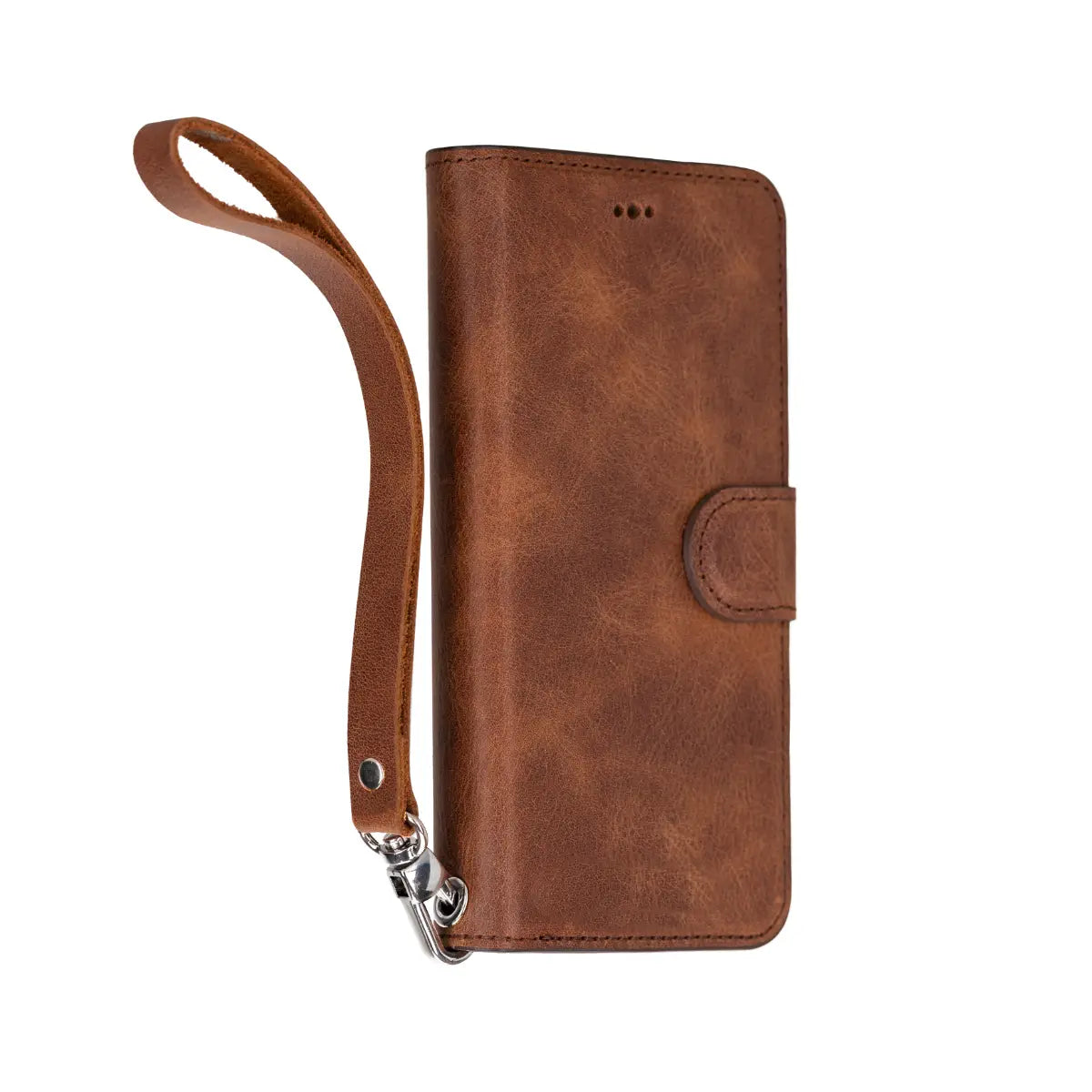 Distressed Brown Leather Wrist Strap