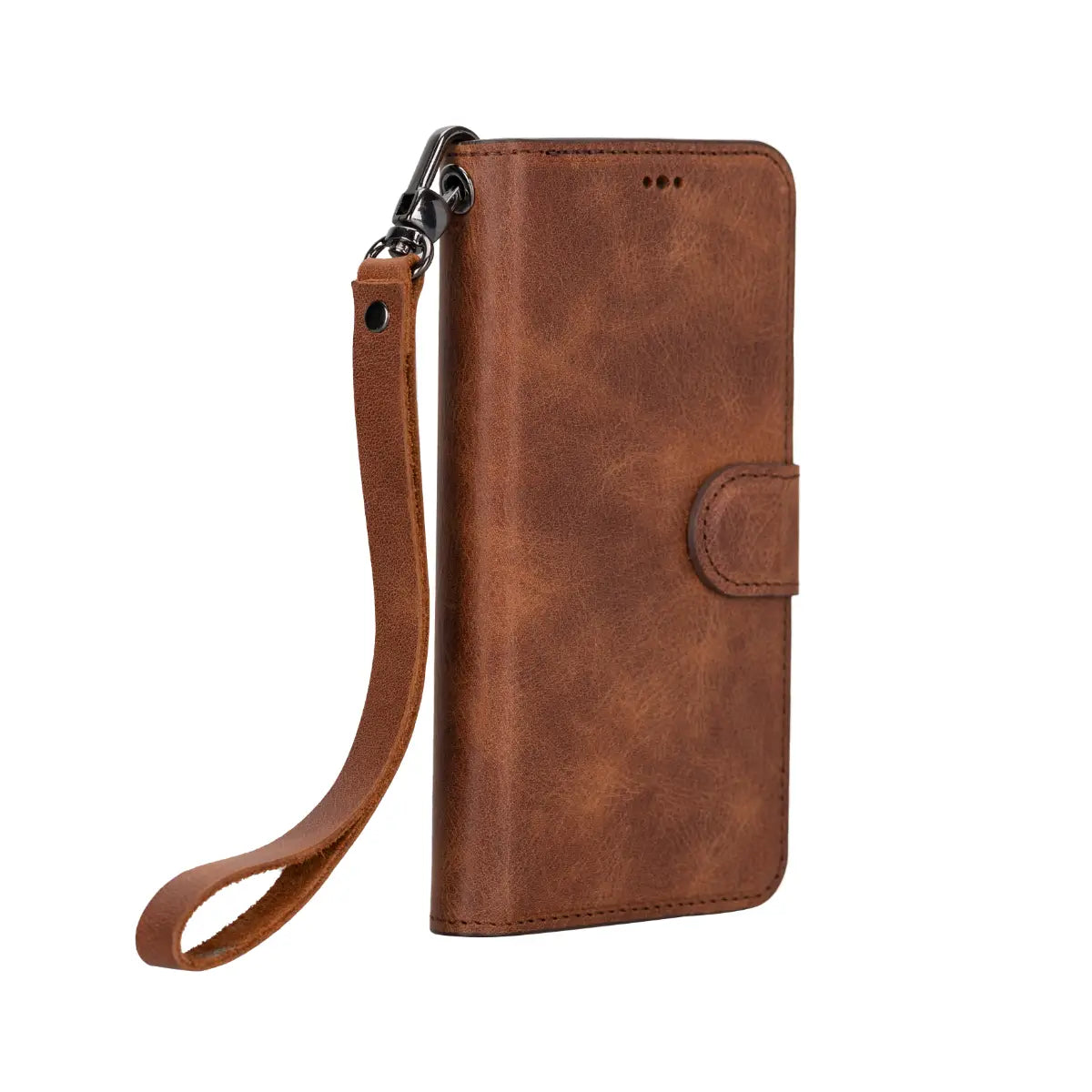 Distressed Brown Leather Wrist Strap