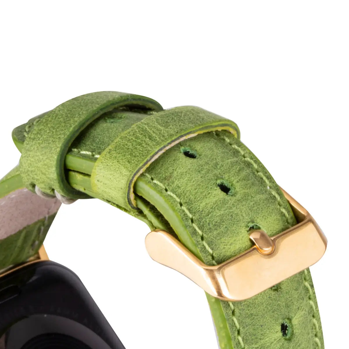 Distressed Green Leather Classic Apple Watch Band