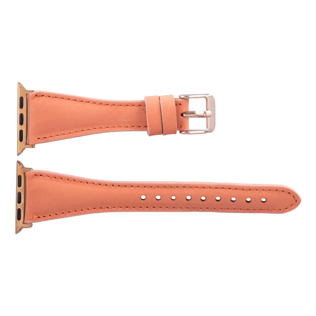 Distressed Orange Leather Slim Apple Watch Band