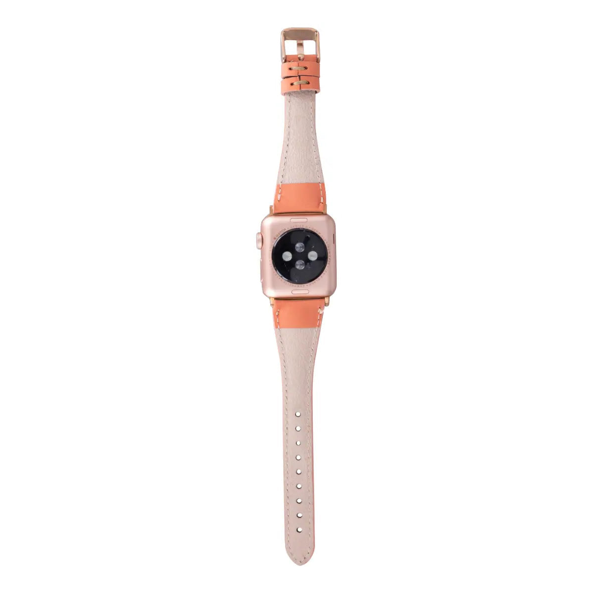 Distressed Orange Leather Slim Apple Watch Band