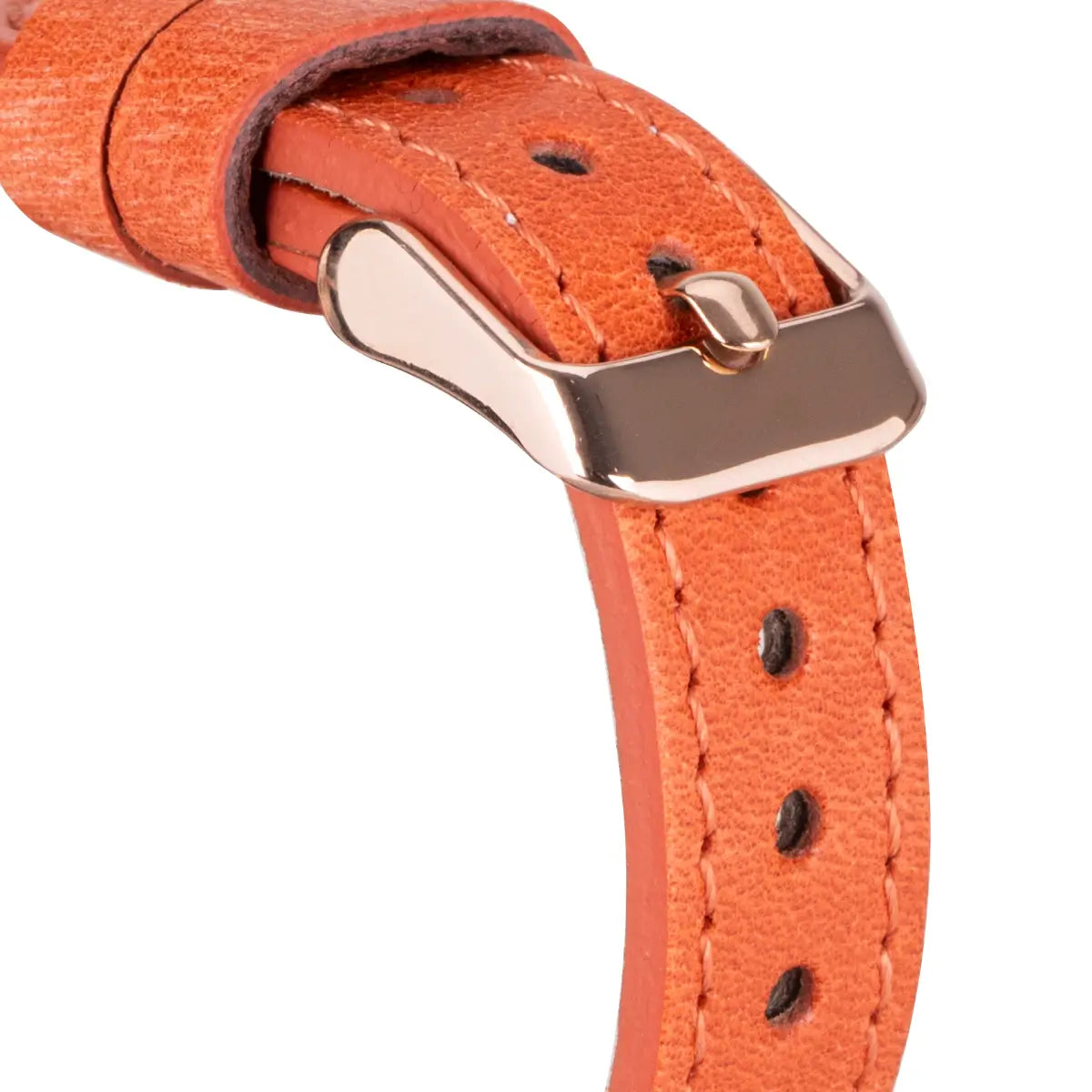 Distressed Orange Leather Ultra Slim Apple Watch Band