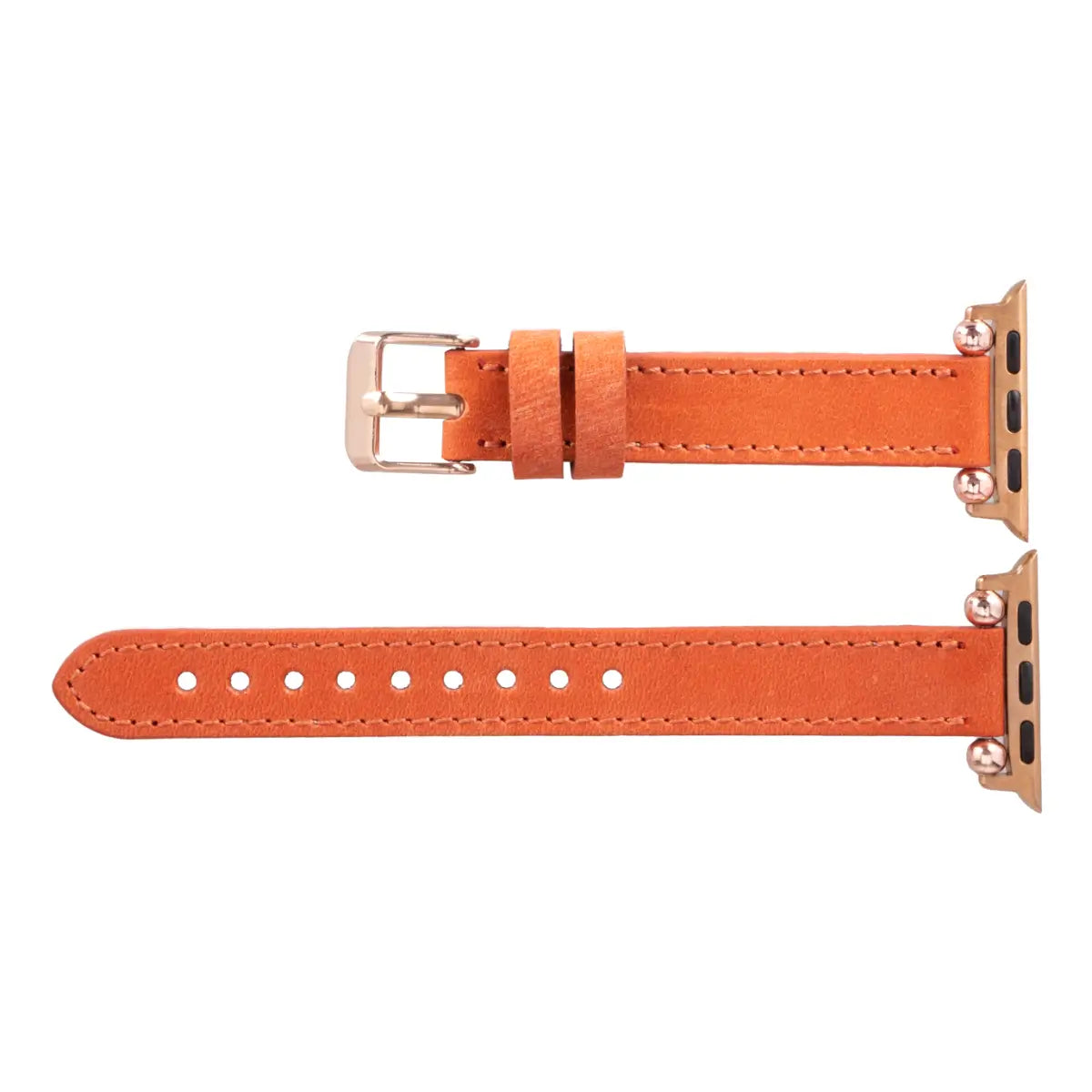 Distressed Orange Leather Ultra Slim Apple Watch Band