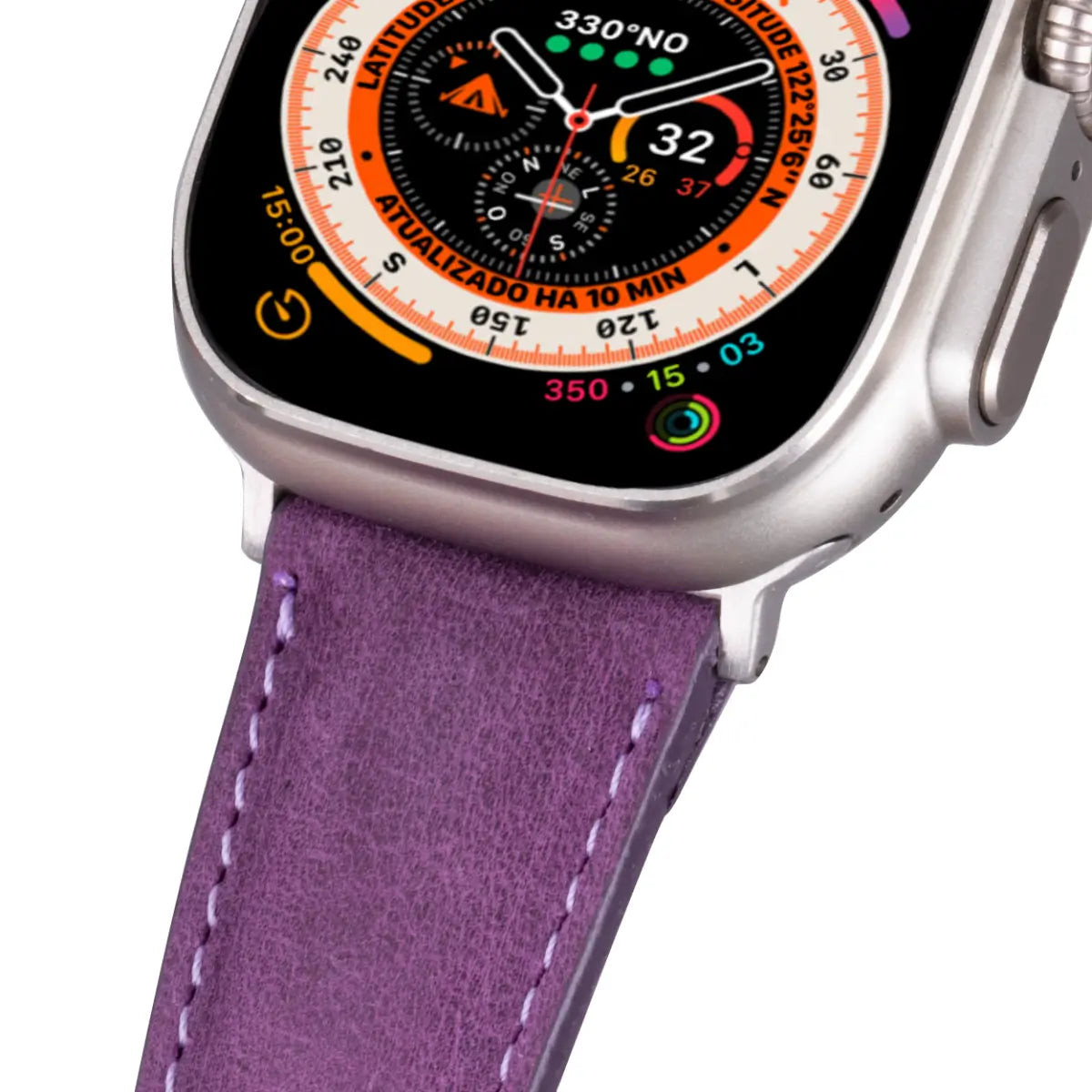 Distressed Purple Leather Classic Apple Watch Band
