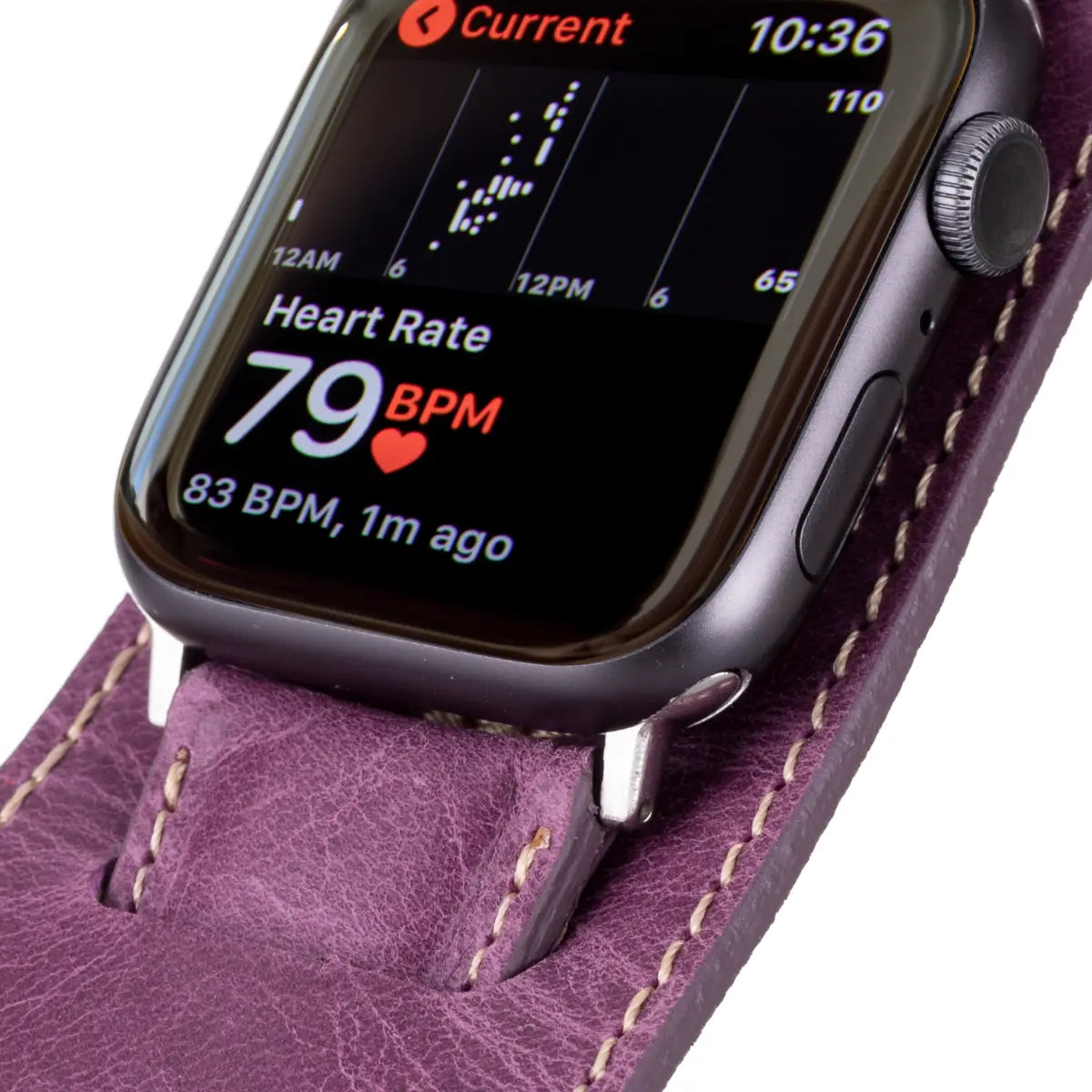 Distressed Purple Leather Cuff Apple Watch Band