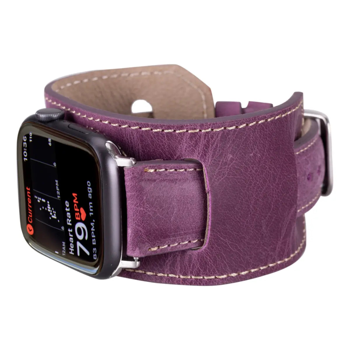 Distressed Purple Leather Cuff Apple Watch Band