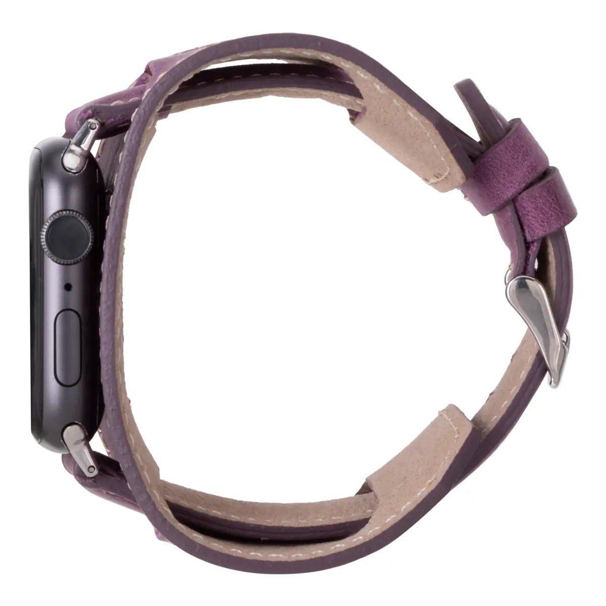 Distressed Purple Leather Cuff Apple Watch Band