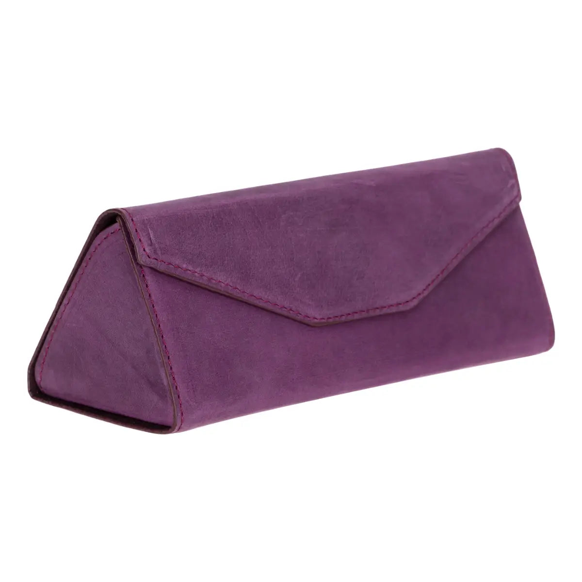 Distressed Purple Leather Glasses Case